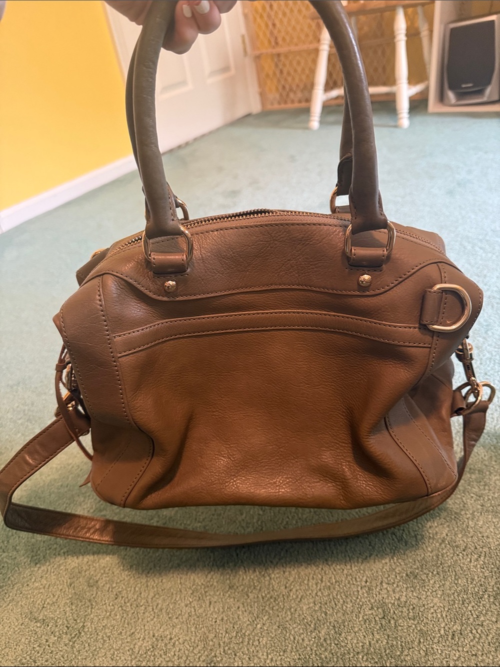 Rebecca Minkoff Olive Green Leather Satchel Handbag - Picture 2 of 4
